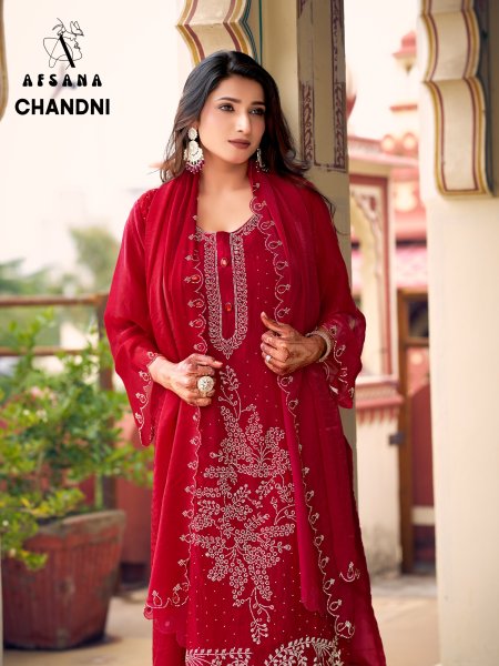 Chandni By Afsana Fandy Satin Readymade Salwar Kameez 